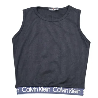 کراپ زنانه مشکی کبریتی پایینکش Calvin Klein