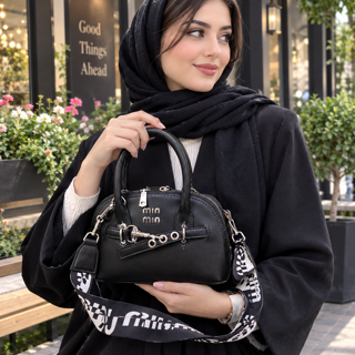 کیف زنانه چرمی طرح Min Min با نمای فلزی