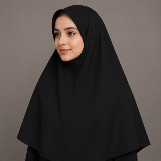 مقنعه مشکی بروجرد قواره ۹۰ و ۱۰۰ نیم چادر