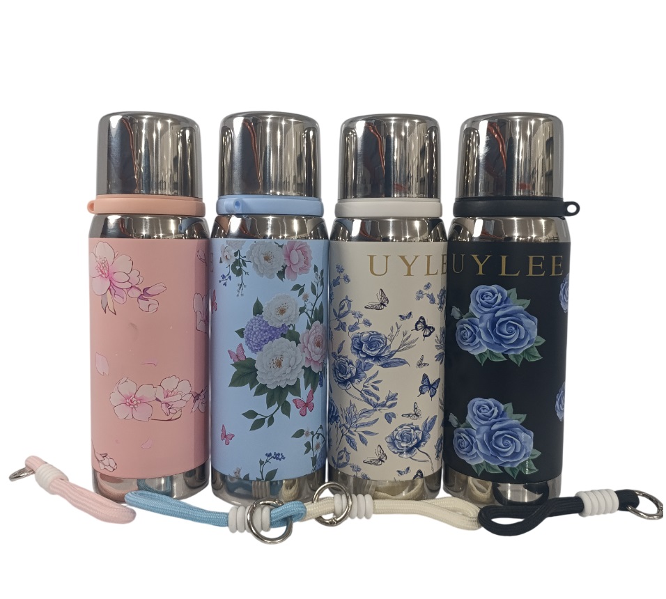 فلاسک استیل AMSZM - 550ml مدل UYLEE - طراحی گل دار با استیل 316