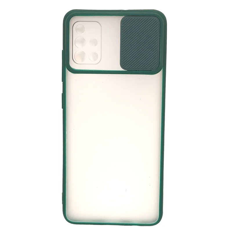 قاب پشت مات Galaxy A51 سامسونگ محافظ لنزدار کشویی سبز