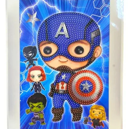 نقاشی الماسی قاب دار مستطیلی طرح کاپیتان آمریکا