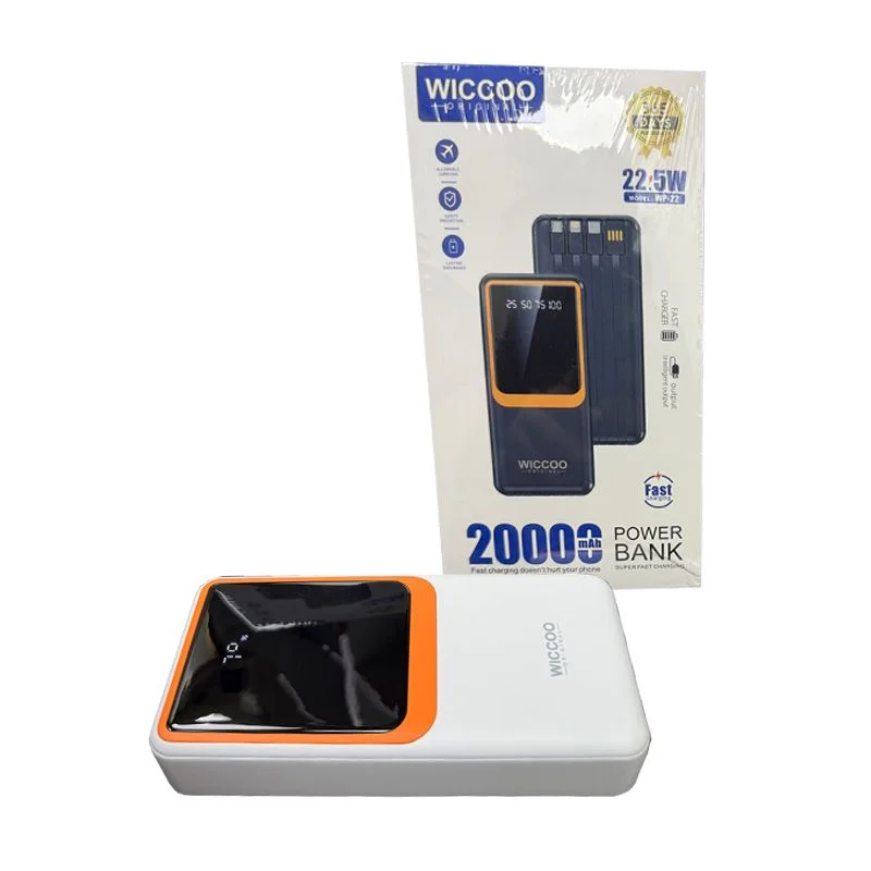 پاوربانک اورجینال 20000 میلی آمپر ساعت برند ویکو مدل WP-22 سفید رنگ