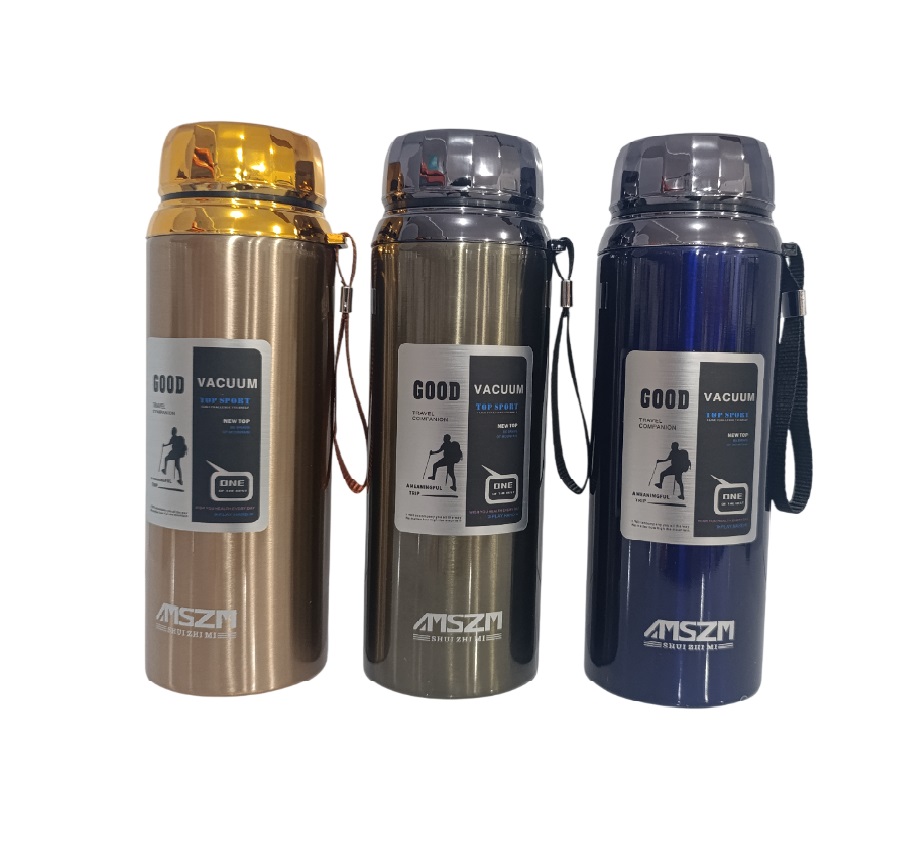 فلاسک استیل AMSZM مدل SHUI ZHI MI ظرفیت 800 میلی لیتر طراحی اسپرت، بند حمل، صافی داخلی و نگهداری دما تا 12 ساعت. مناسب برای سفر، ورزش و استفاده روزمره.