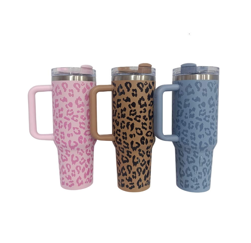 تراول ماگ استیل ضدزنگ304 برند MSZM - مدلSHUI ZHI MI- ظرفیت 1180 میلی لیتر -دوجدار-پلنگی - کد 126