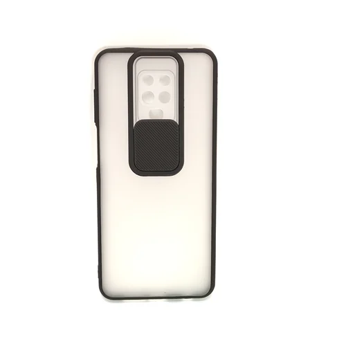 قاب پشت مات شیائومی Note 9 pro محافظ لنزدار کشویی مشکی