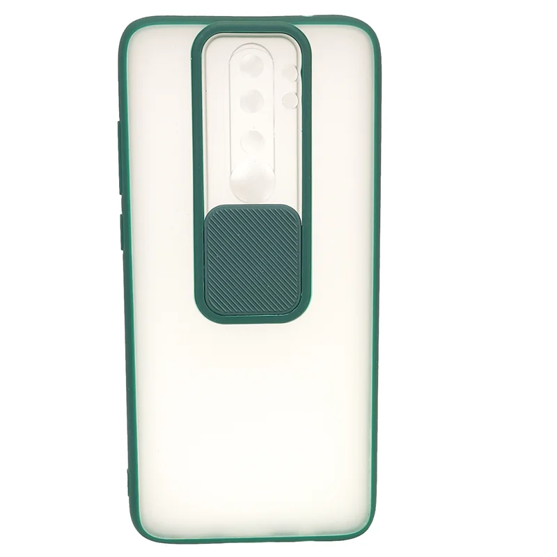 قاب پشت مات شیائومی Note 8 pro محافظ لنزدار کشویی سبز