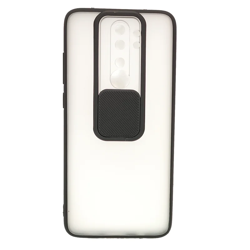 قاب پشت مات شیائومی Note 8 pro محافظ لنزدار کشویی مشکی