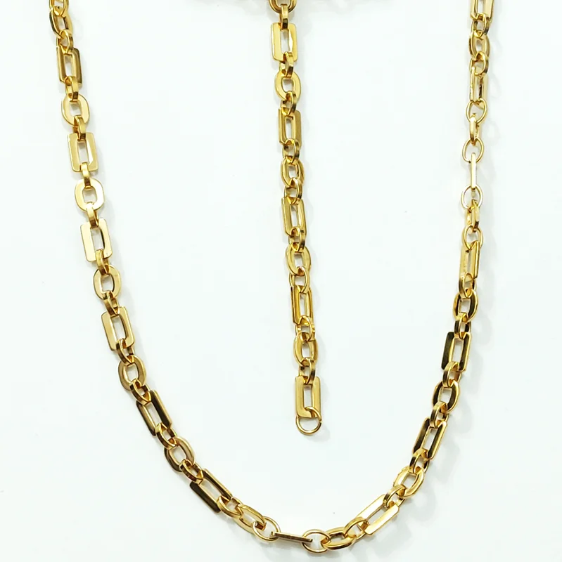 دستبند و زنجیر استیل رنگ ثابت طلایی STAINLESS STEEL