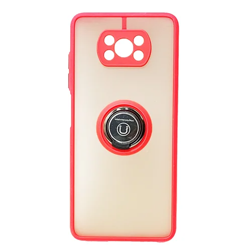 قاب محافظ مات انگشتی شیائومی پوکو اکس3 Translucent Matte Hybrid Ring Case Xiaomi poco قرمز